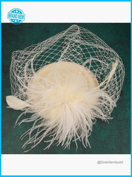 Fascinator Hat Vintage Pillbox Cocktail Tea Party Veil Headpiece Clip